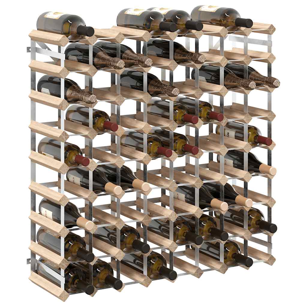 Weinregal für 42 Flaschen Braun Massivholz Kiefer