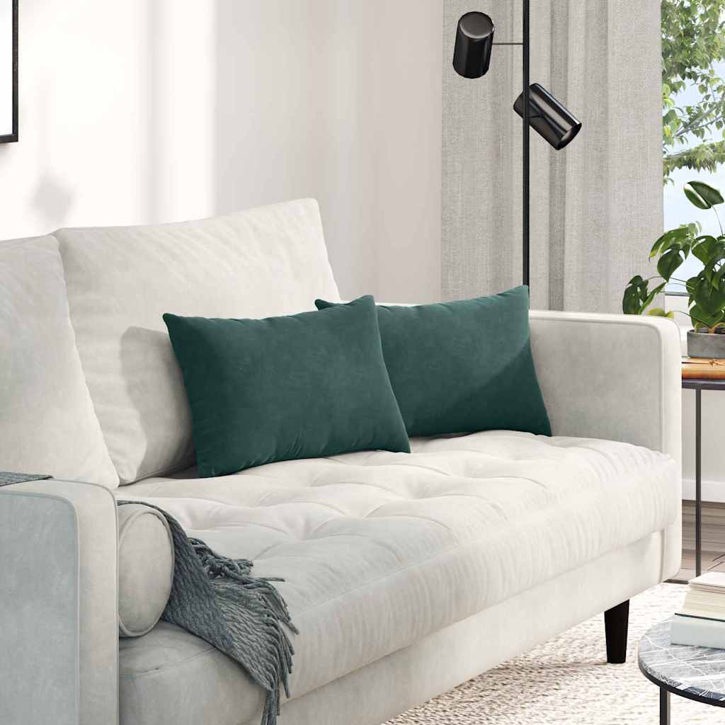 Sofakissen 2 Stück Blau 50 x 30 cm Cordstoff