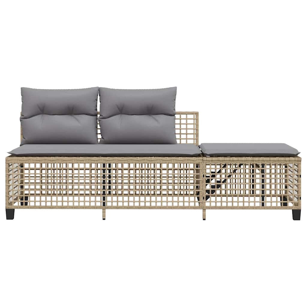 3-tlg. Garten-Ecksofa-Set mit Kissen Schwarz Poly Rattan