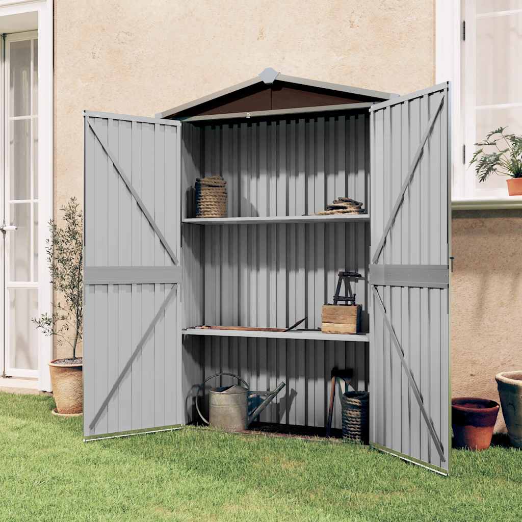 Gerätehaus Grün 116x45x175 cm Verzinkter Stahl