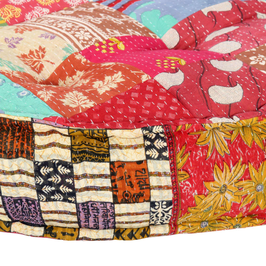 2-Sitzer Modularer Pouf Patchwork Stoff