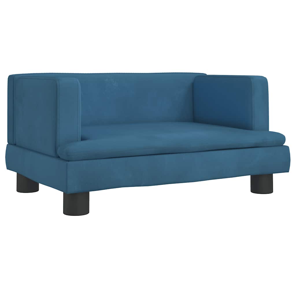 Kindersofa Blau 80x45x30 cm Samt