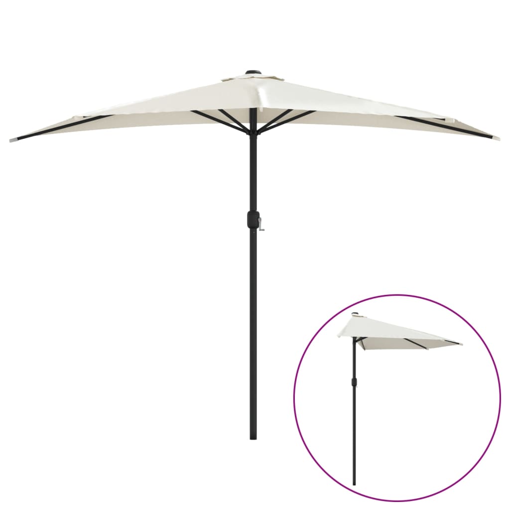 Balkon-Sonnenschirm Alu-Mast Bordeauxrot 270x144x222cm Halbrund