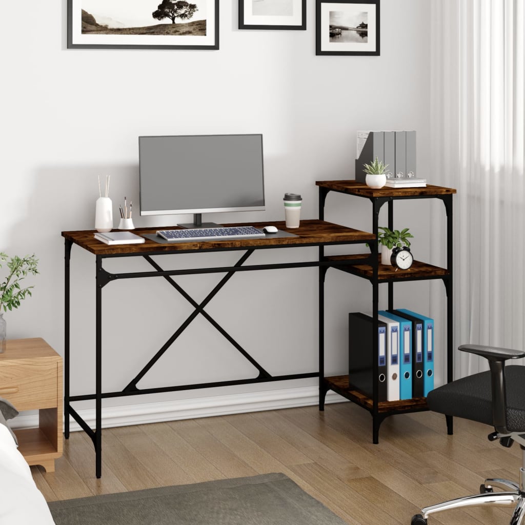 Schreibtisch mit Regal Sonoma-Eiche 135x50x90 cm Holzwerkstoff