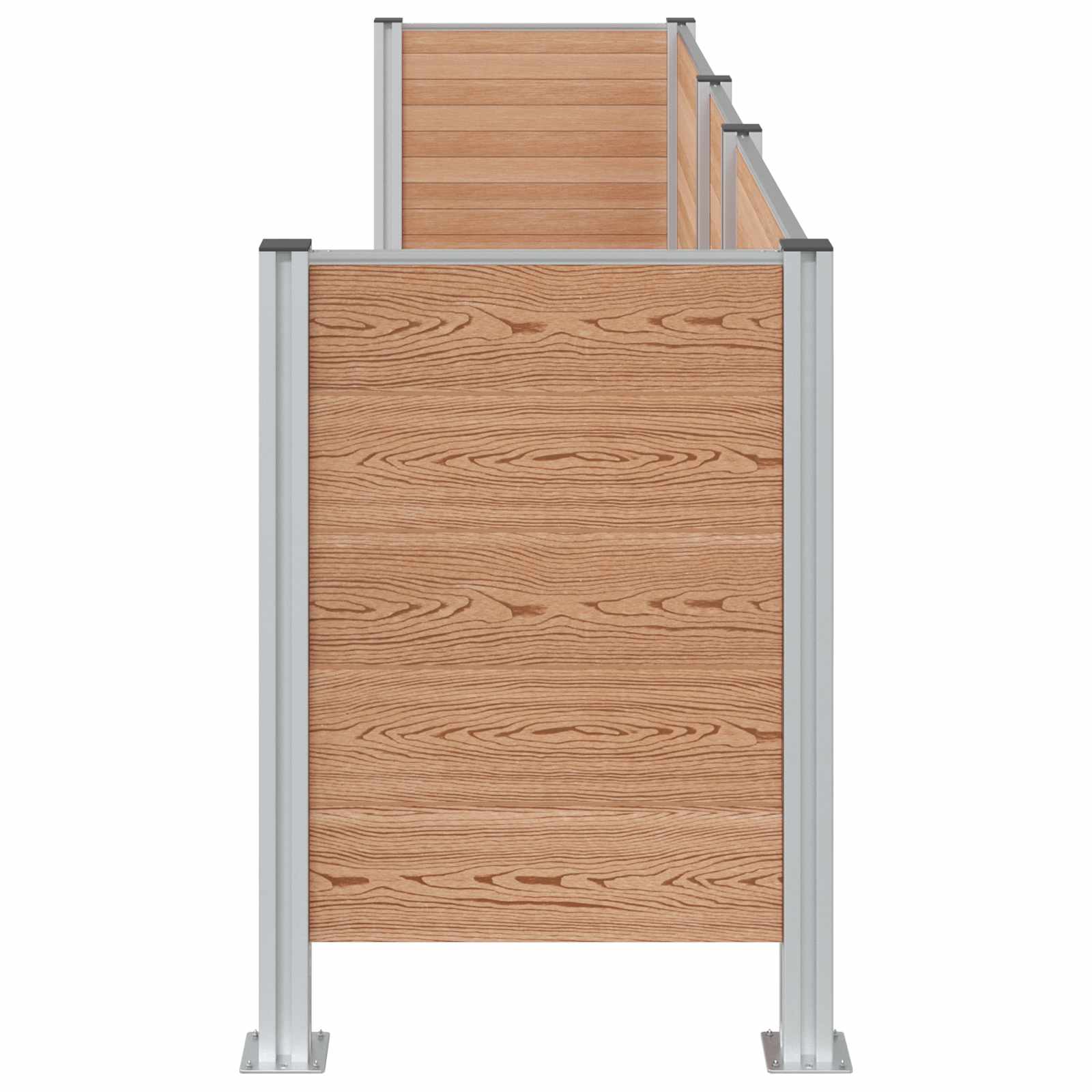 Mülltonnenzaun Braun 161 x 85 x 115 cm Aluminium und WPC