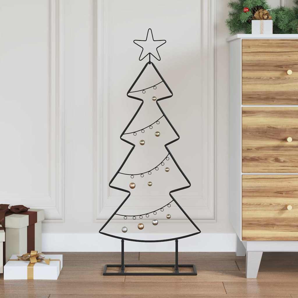 Metall Weihnachtsbaum mit Ständer Schwarz 60 cm Stahl