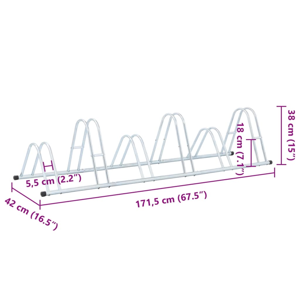 Fahrradständer für 2 Fahrräder Verzinkter Stahl