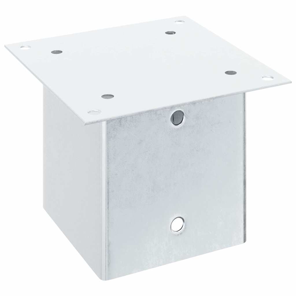 Pfostenträger Quadratisch 4Stk. Silber 46x46mm Verzinkter Stahl