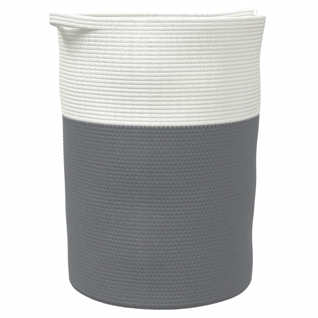 Aufbewahrungskorb Braun und Weiß Ø49x65 cm Baumwolle