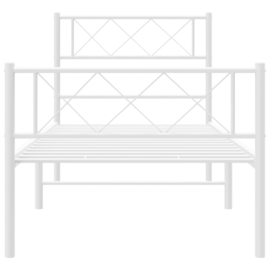 Bettgestell mit Kopfteil Metall Schwarz 100x190 cm