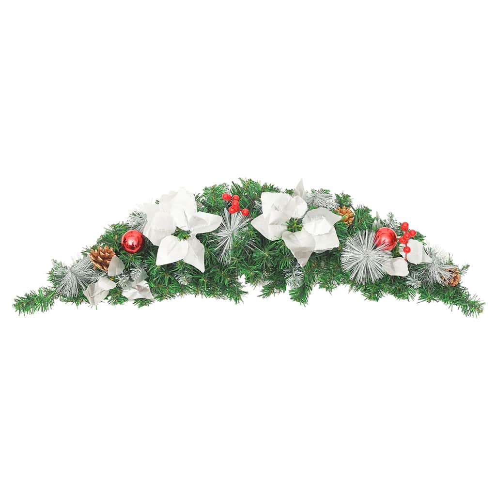Weihnachts-Türbogen mit LED-Lichtern Schwarz 90 cm PVC
