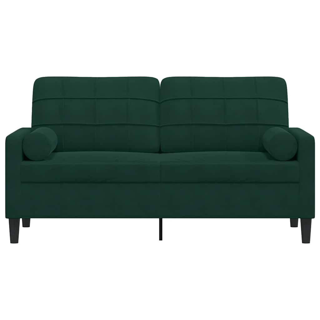 2-Sitzer-Sofa mit Zierkissen Hellgrau 120 cm Samt