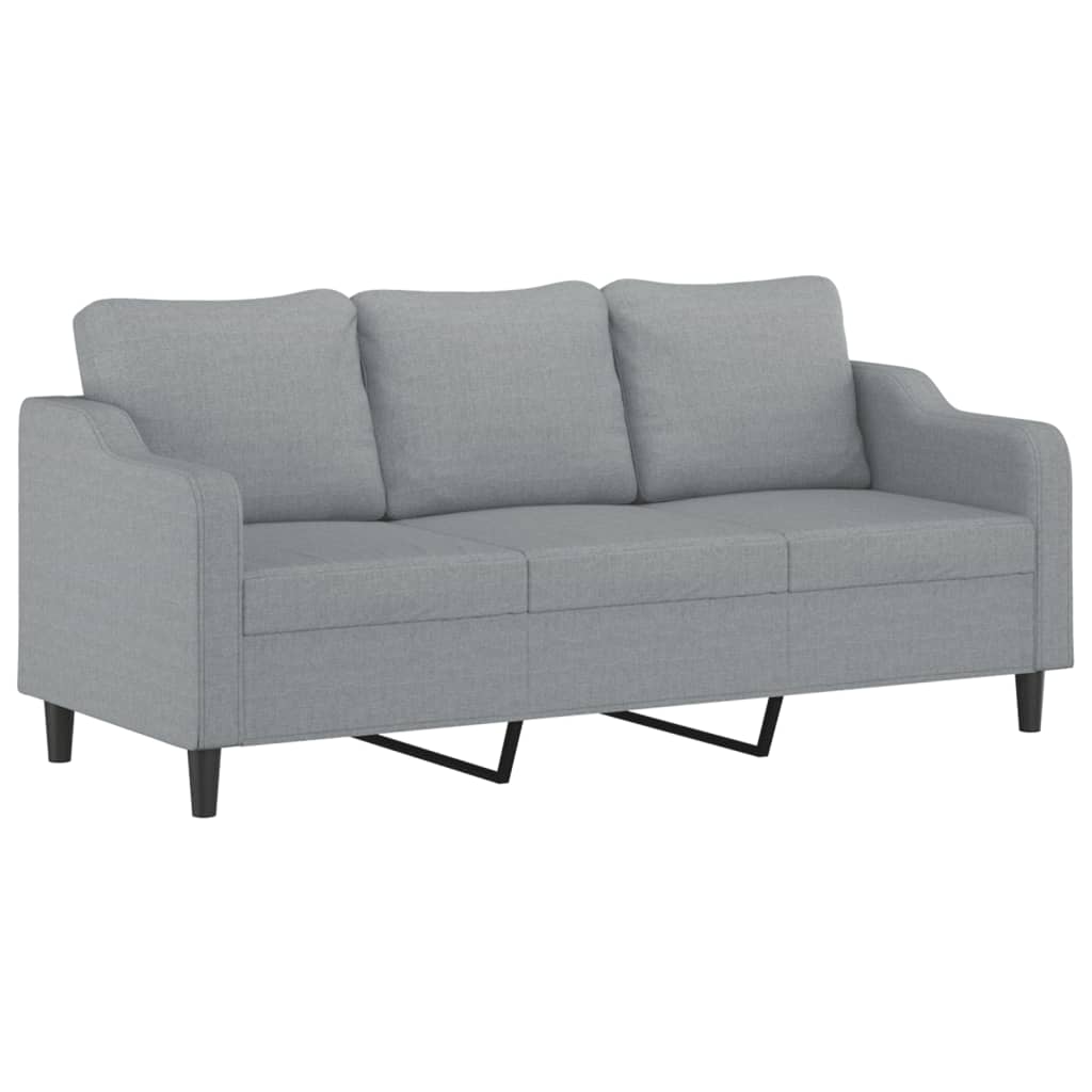 4-tlg. Sofagarnitur mit Kissen Braun Stoff