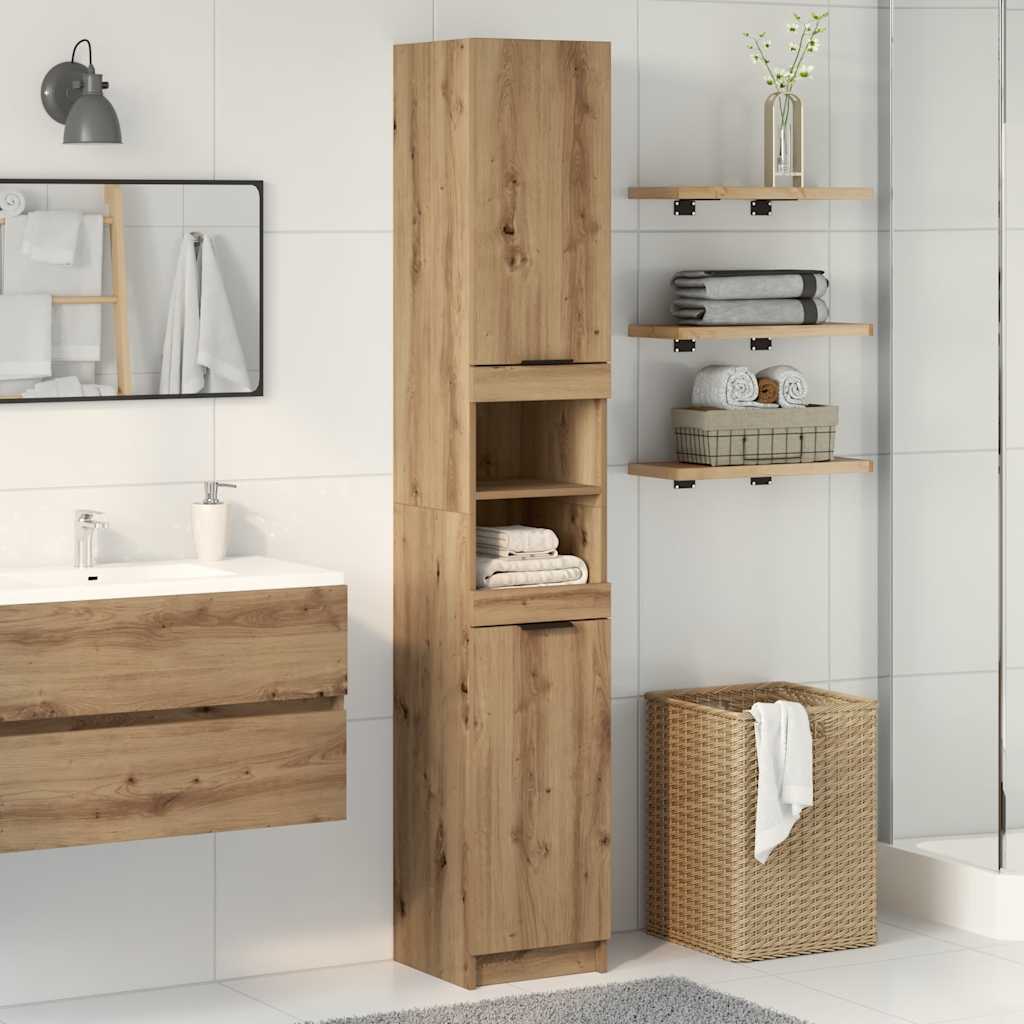 Badschrank Weiß 32x34x188,5 cm Holzwerkstoff