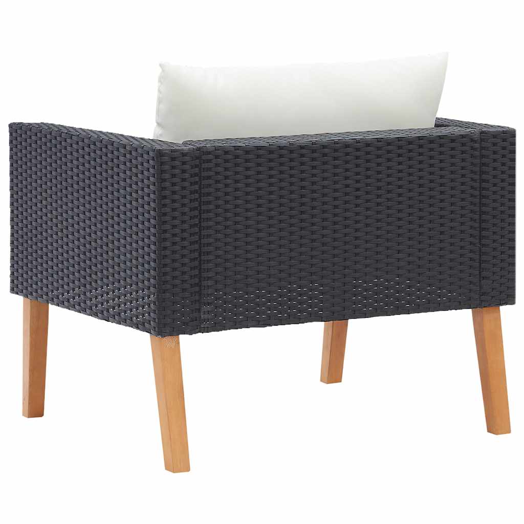 3-Sitzer-Gartensofa mit Auflagen Poly Rattan Beige