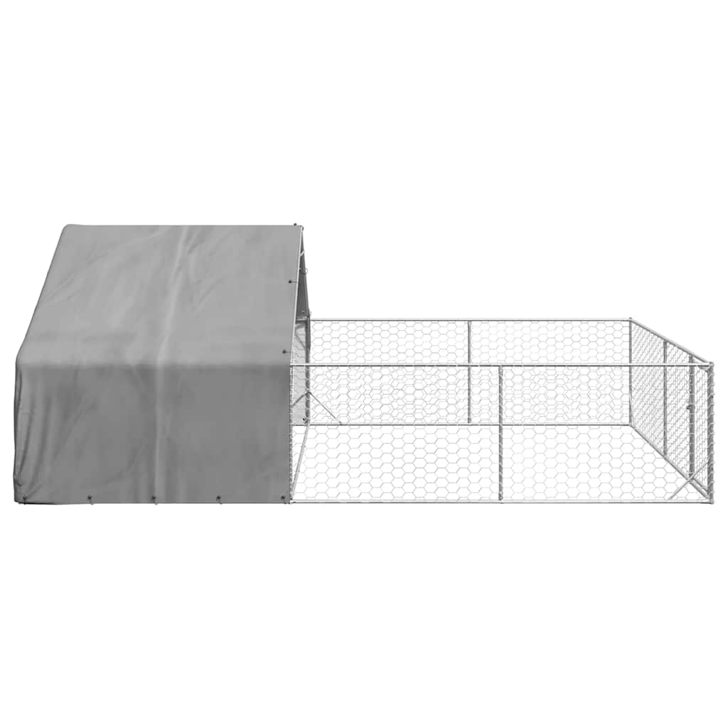 Outdoor-Hundezwinger mit Auslauf 3x3x1,9 m Verzinkter Stahl