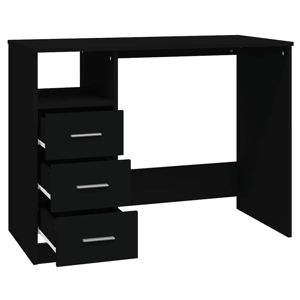 Schreibtisch mit Schubladen Weiß 102x50x76 cm Holzwerkstoff