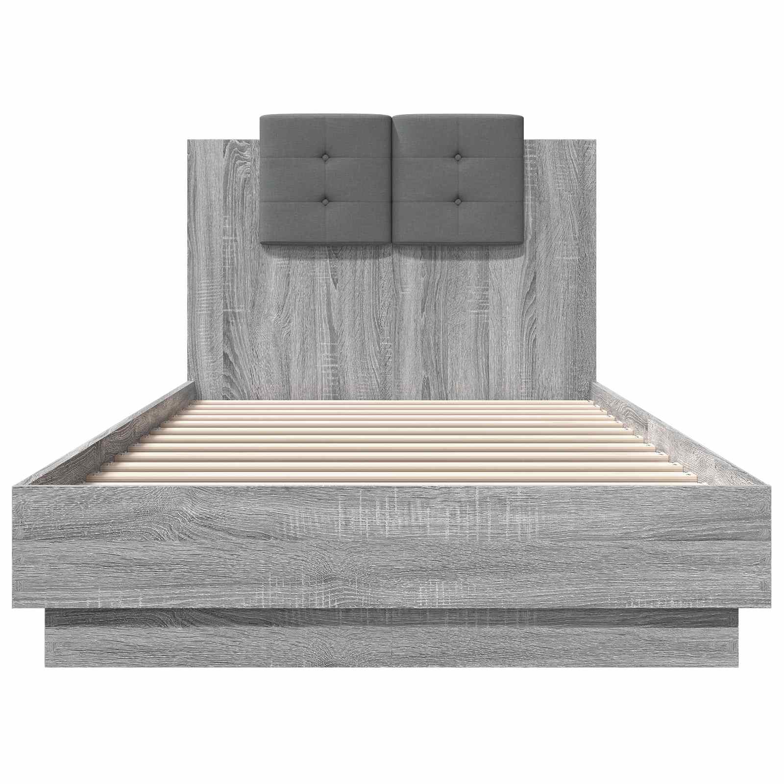 Bettgestell mit Kopfteil Grau Sonoma 180x200 cm Holzwerkstoff