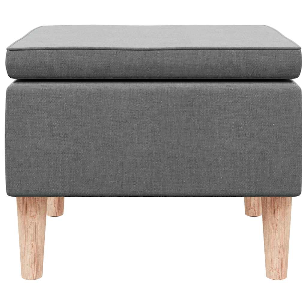 Hocker mit Holzbeinen Schwarz Stoff