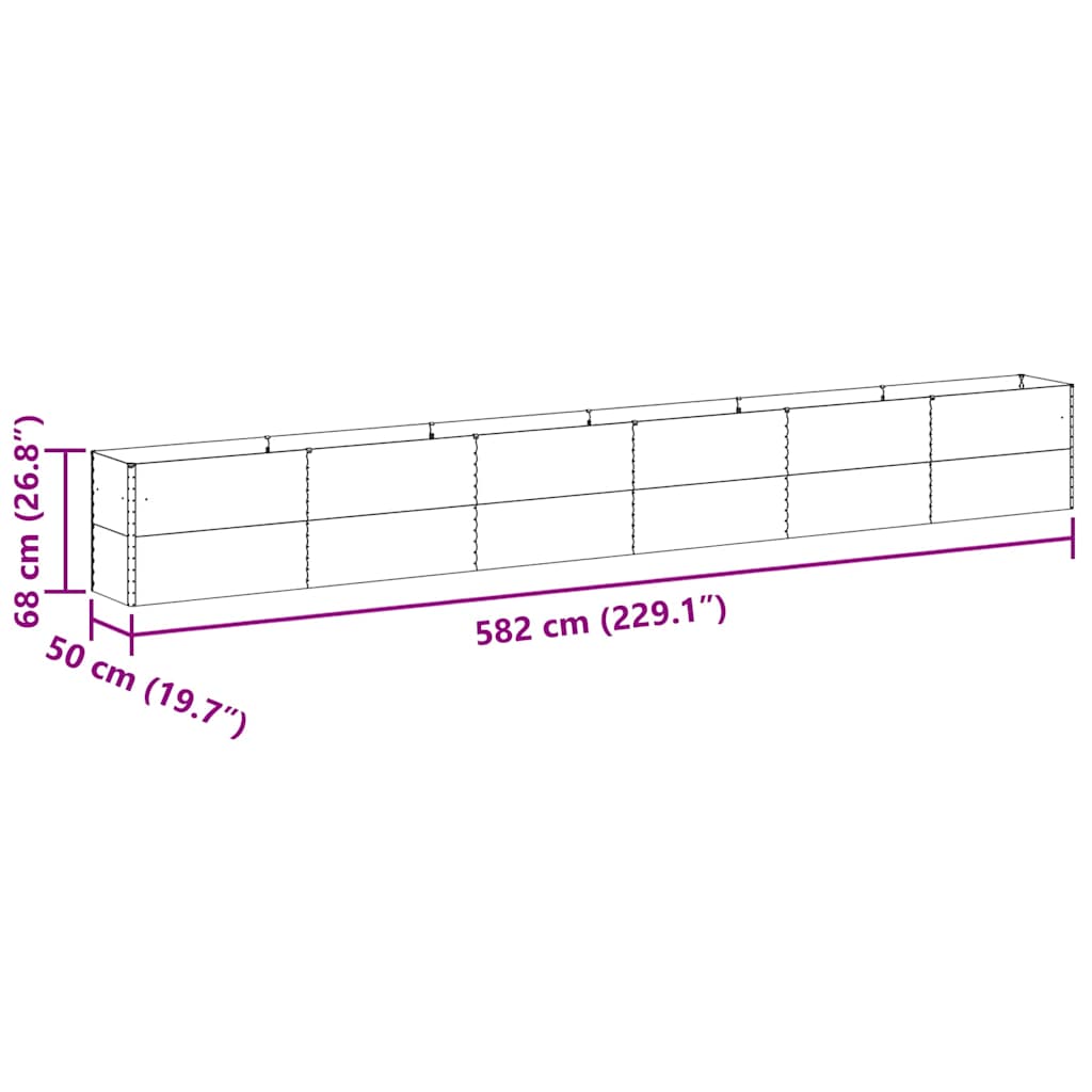 Garten-Hochbeet 100 x 50 x 36 cm Cortenstahl