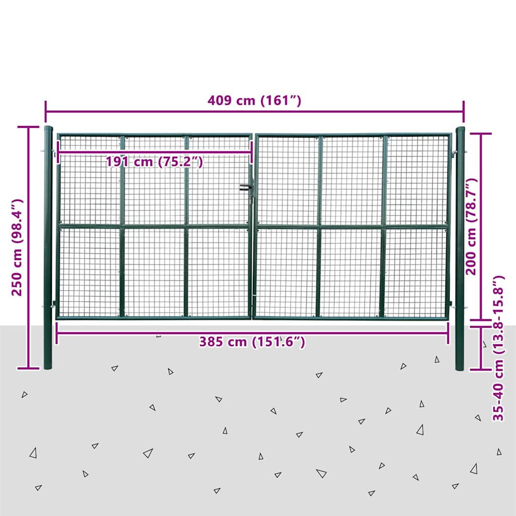 Gartentor aus Maschengewebe 400x150 cm