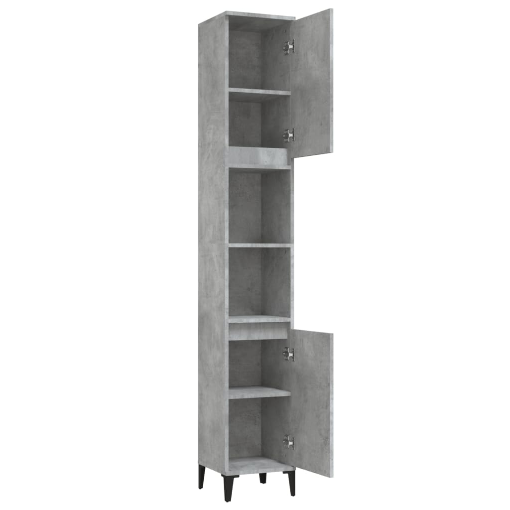 Badschrank Weiß 30x30x190 cm Holzwerkstoff