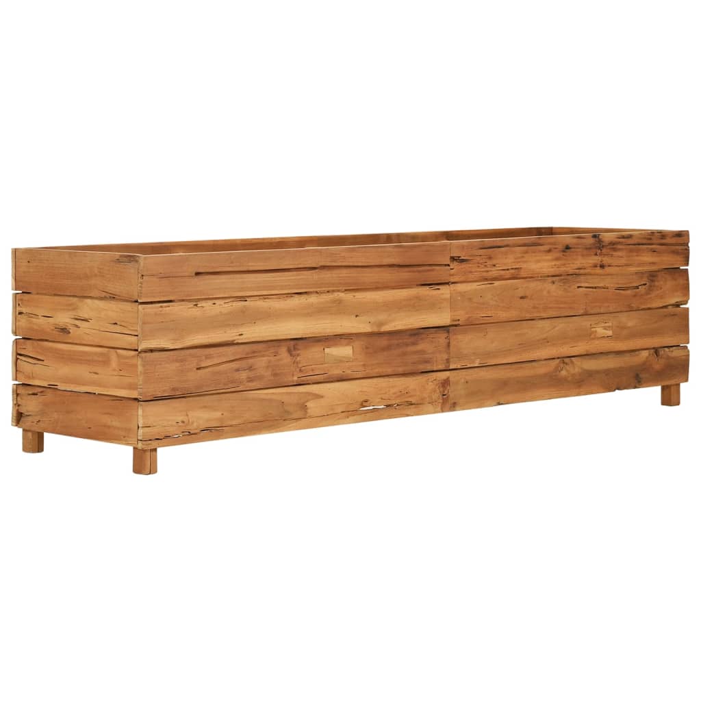 Hochbeet 100x40x72 cm Teak Altholz und Stahl