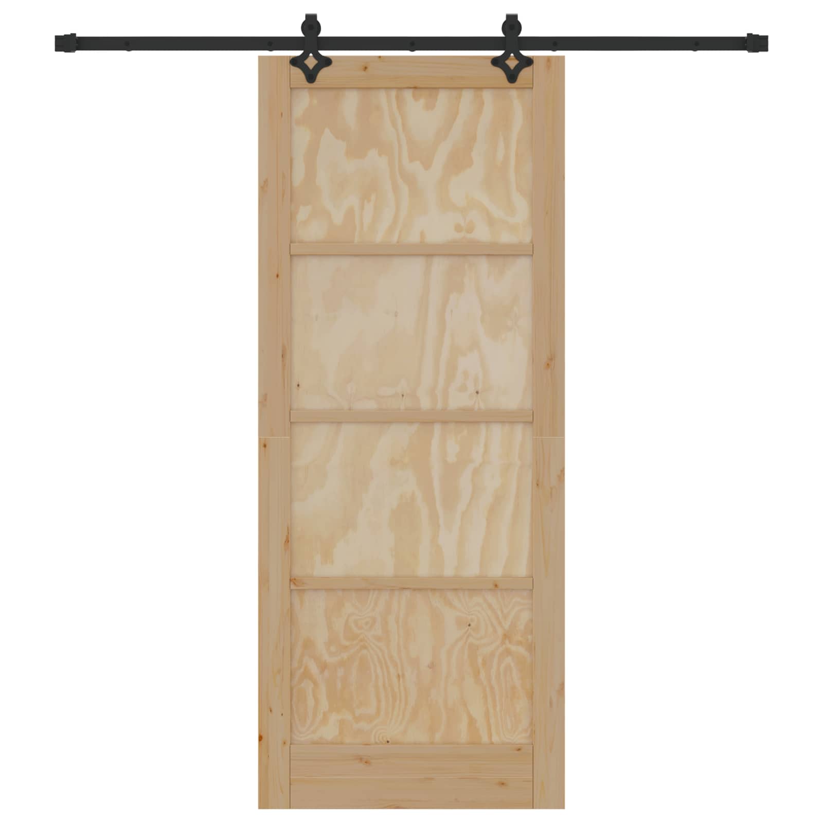 Schiebetür Natürlich und Schwarz 61 x 198,5 cm