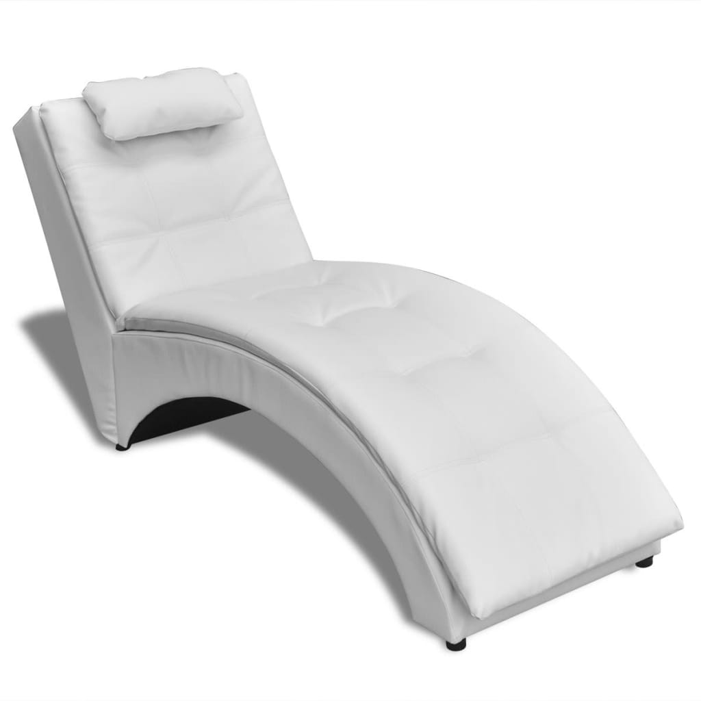Chaiselongue mit Kissen Schwarz Kunstleder