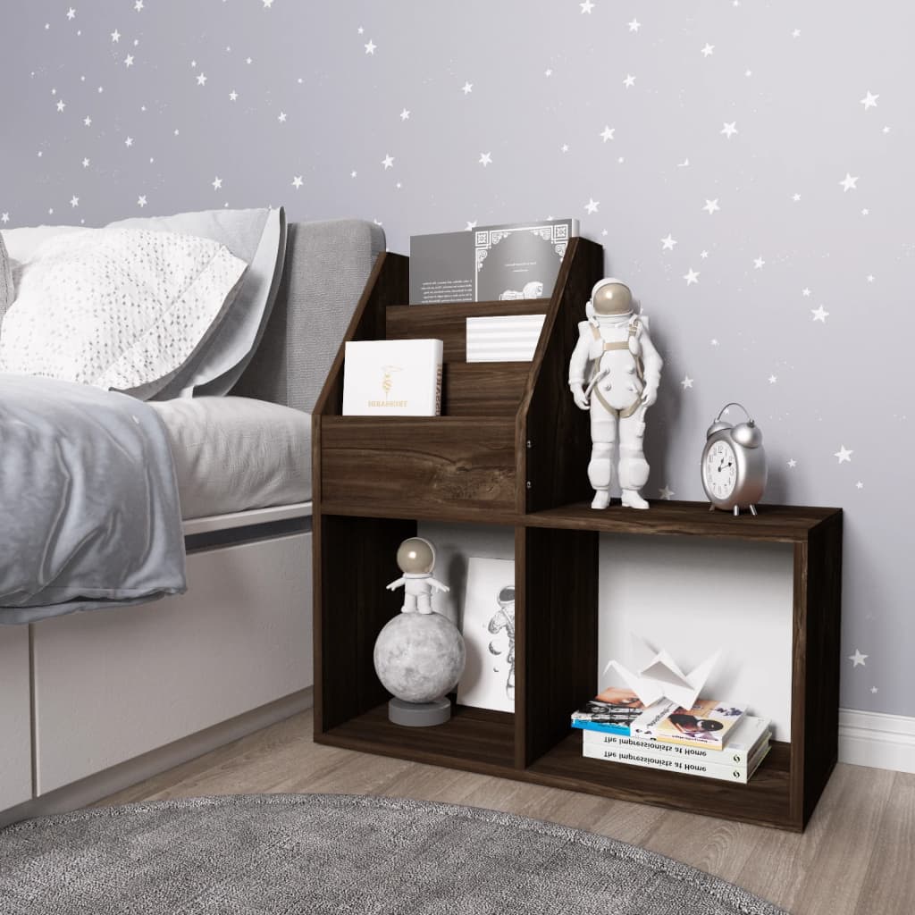 Kinder-Bücherregal Grau Sonoma-Eiche 71x30x78,5cm Holzwerkstoff