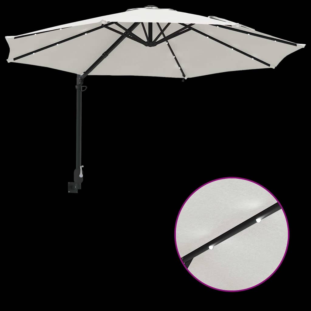 Garten-Sonnenschirm Sand 248 x 248 x 148 cm Polyester und Stahl
