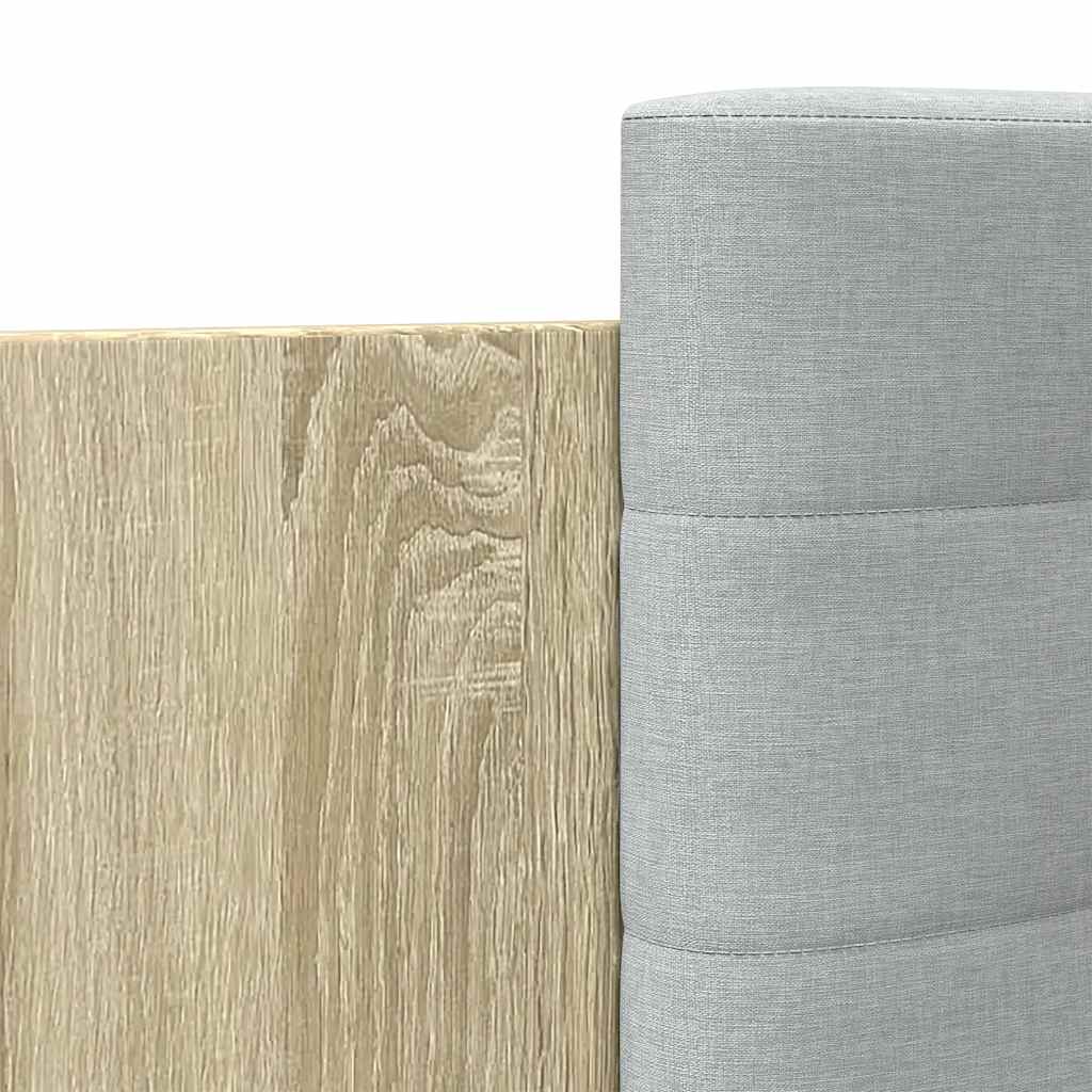 Bettgestell mit Kopfteil Grau Sonoma 180x200 cm Holzwerkstoff