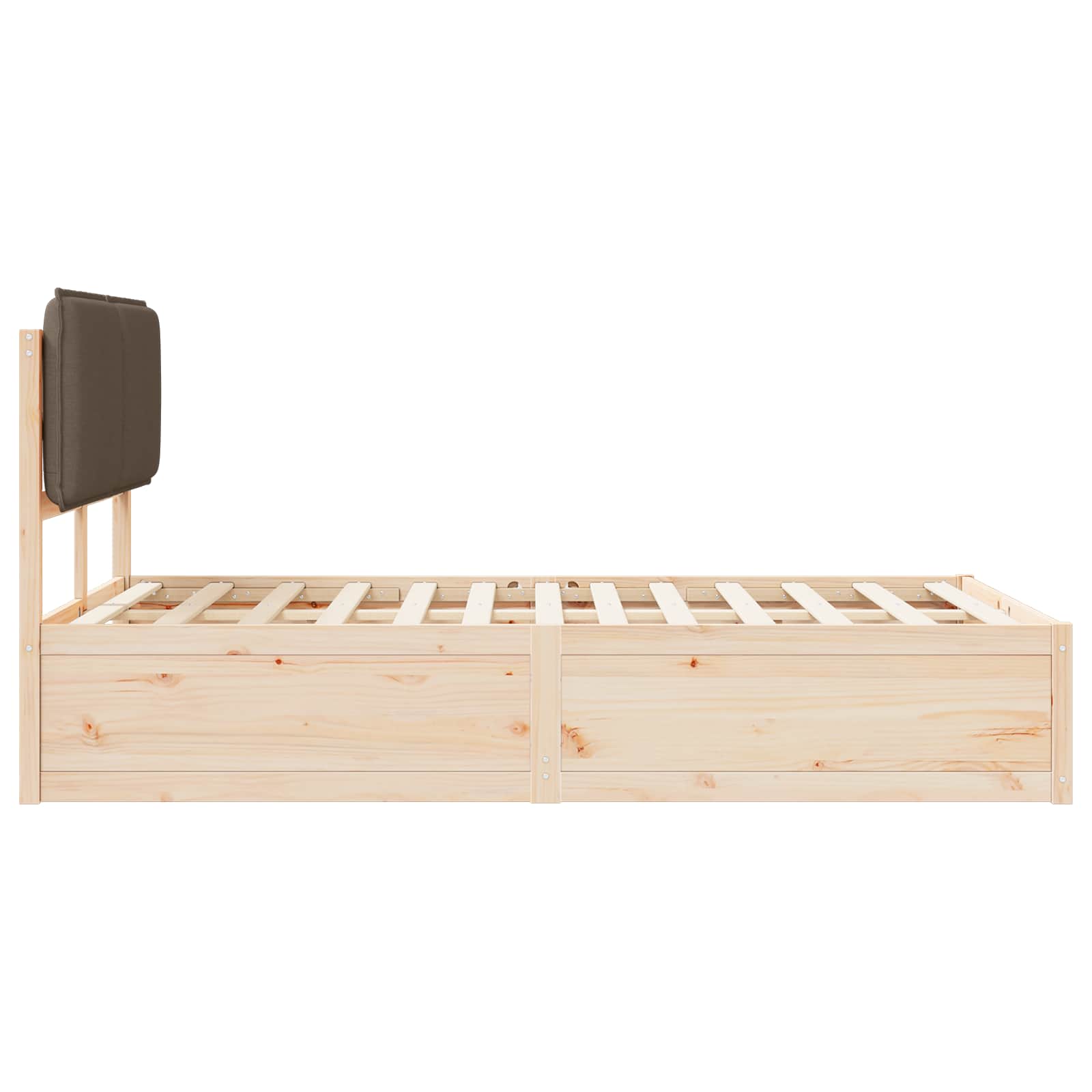 Bettgestell mit gepolstertem Kopfteil Hellgrau 200 x 200 cm