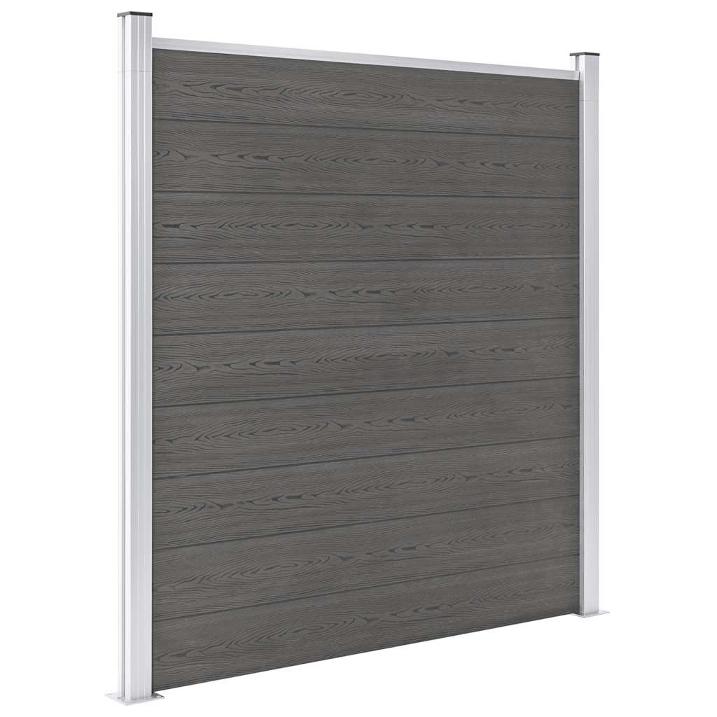 Zaunelement WPC 180x186 cm Schwarz
