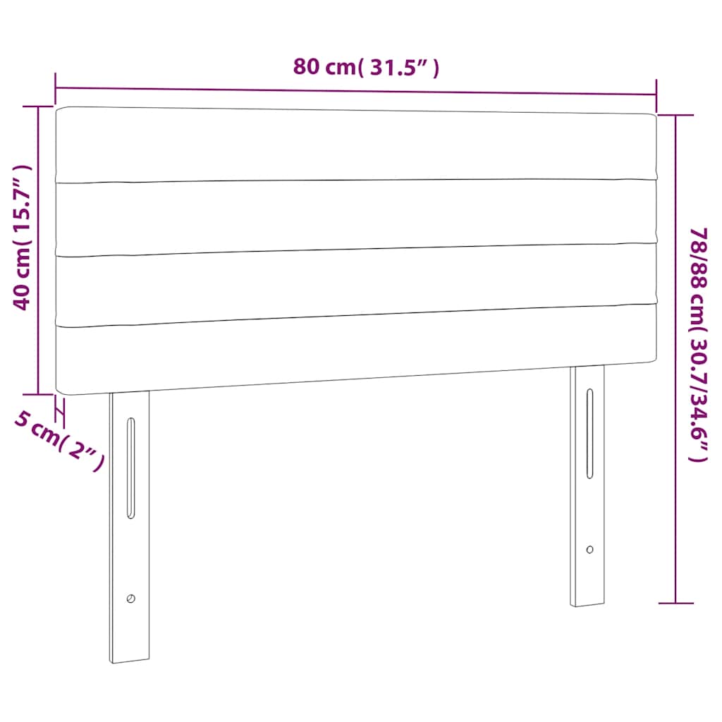 Kopfteil Hellgrau 80x5x118/128 cm Samt