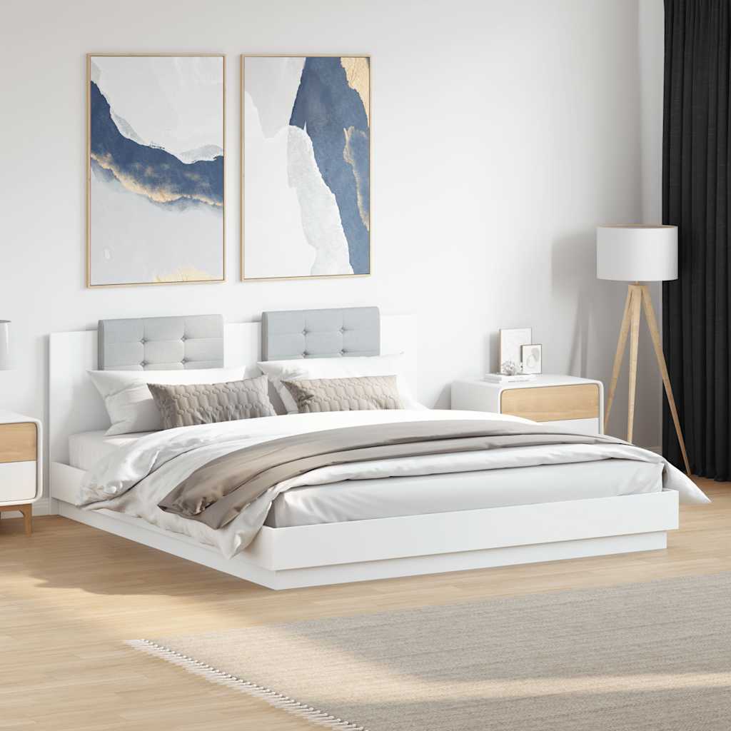 Bettgestell mit Kopfteil Grau Sonoma 180x200 cm Holzwerkstoff