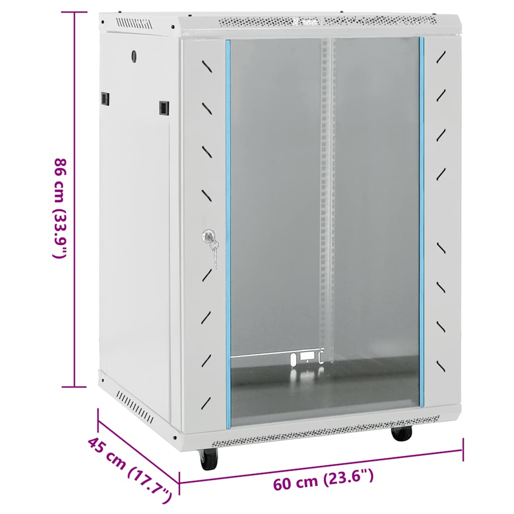 15HE Netzwerkschrank mit Schwenkfüßen 19" IP20 60x45x86 cm