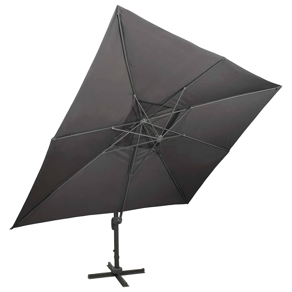 Ampelschirm mit Doppeldach 300 x 300 cm Sand