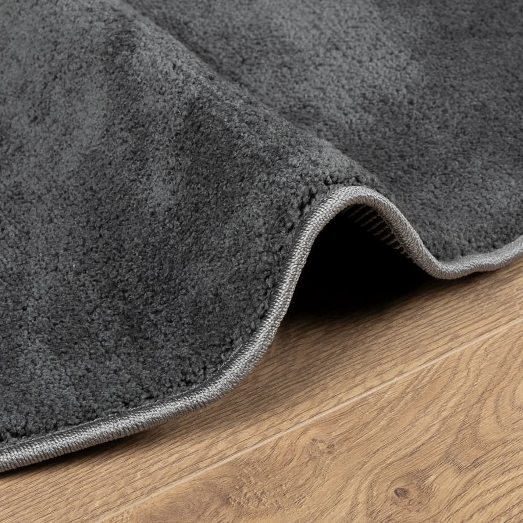 Teppich OVIEDO Kurzflor Anthrazit 120x120 cm