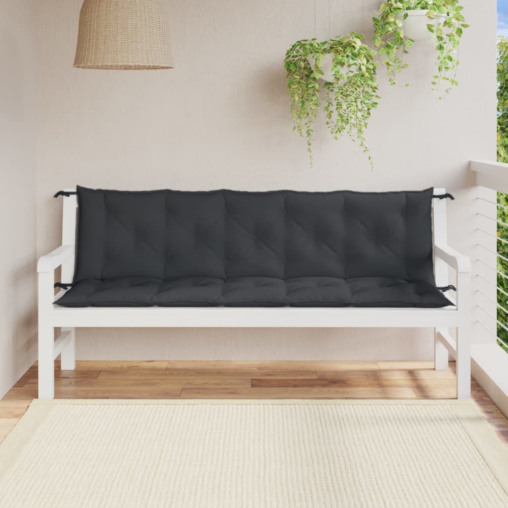 Gartenbank-Auflagen 2 Stk. Melange Anthrazit 100x50x7 cm Stoff