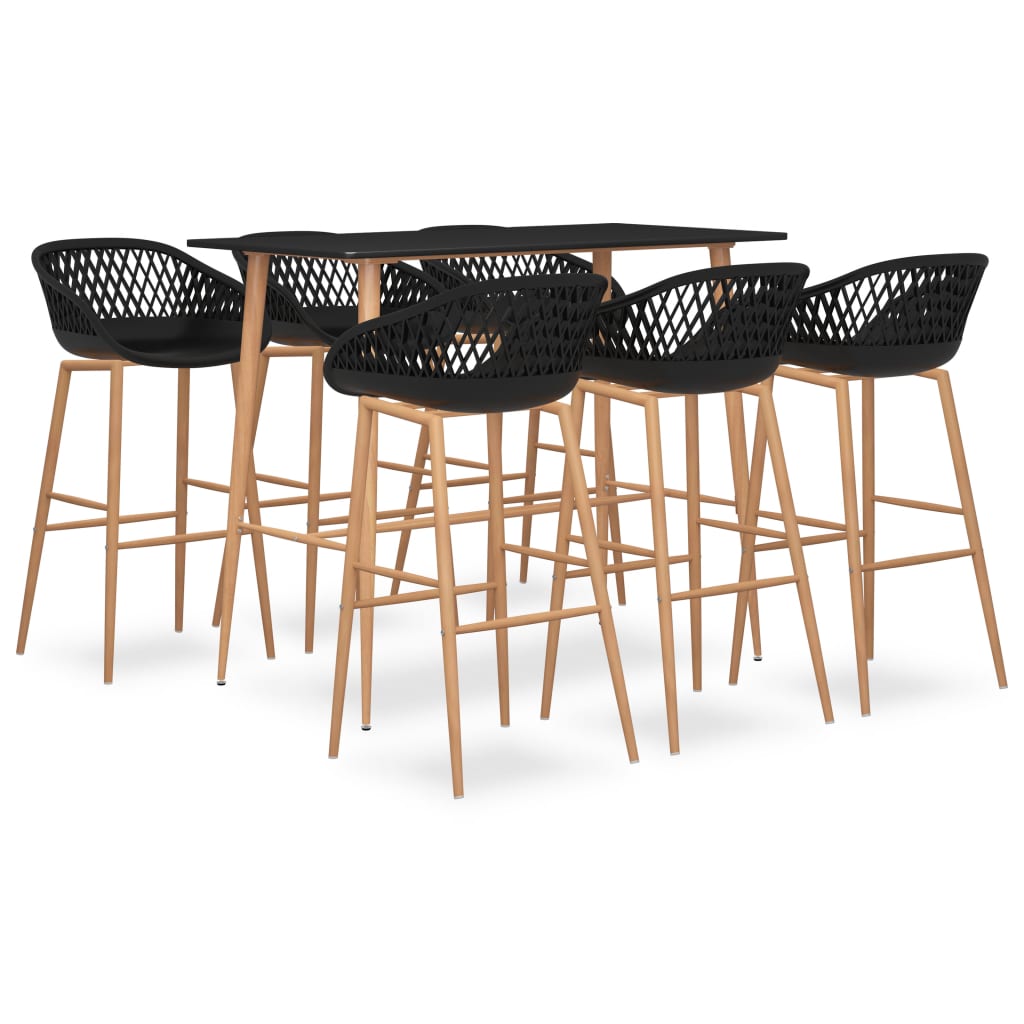 7-tlg. Bar-Set Weiß und Schwarz