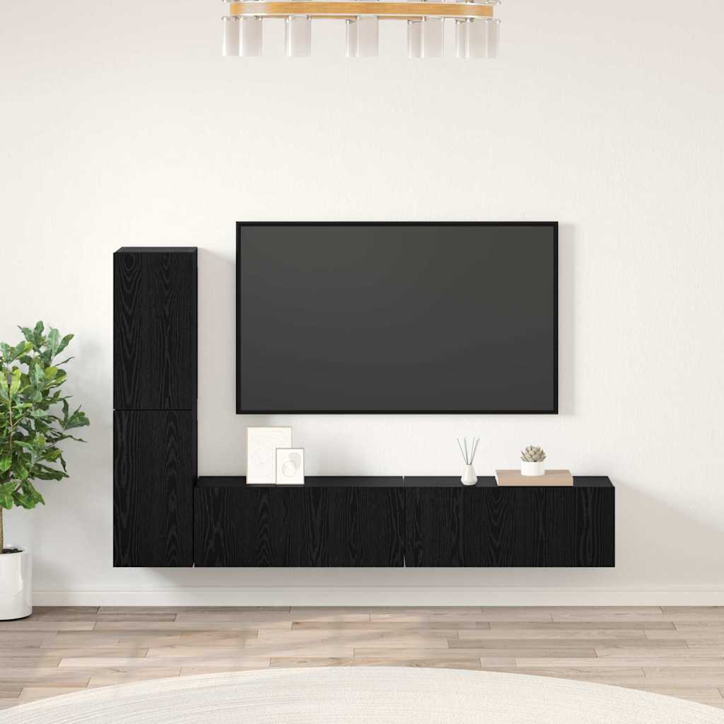4-tlg. TV-Schrank-Set Weiß Holzwerkstoff