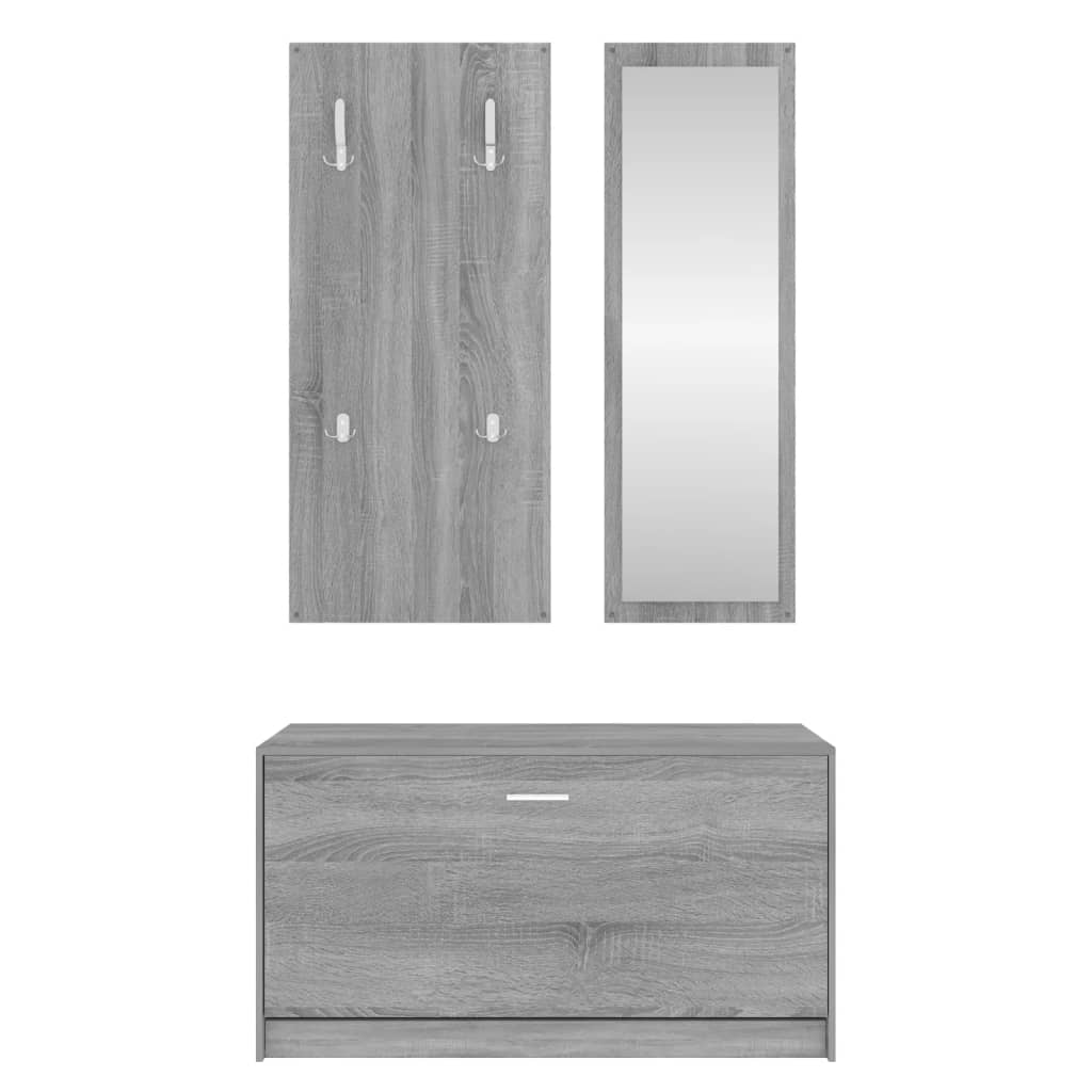 Garderoben Flur 3-in-1 Schuhschrank Schuhkipper Spiegel