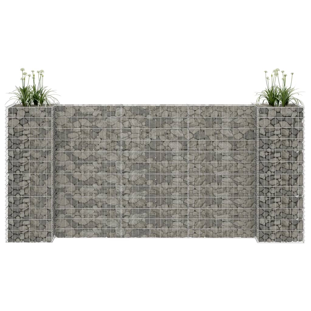 H-förmiger Gabionen-Pflanzkorb Stahldraht 260x40x40 cm