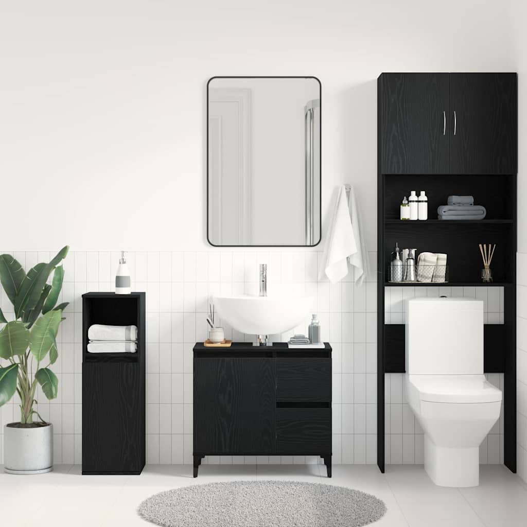 Badschrank Weiß 65x33x60 cm Holzwerkstoff