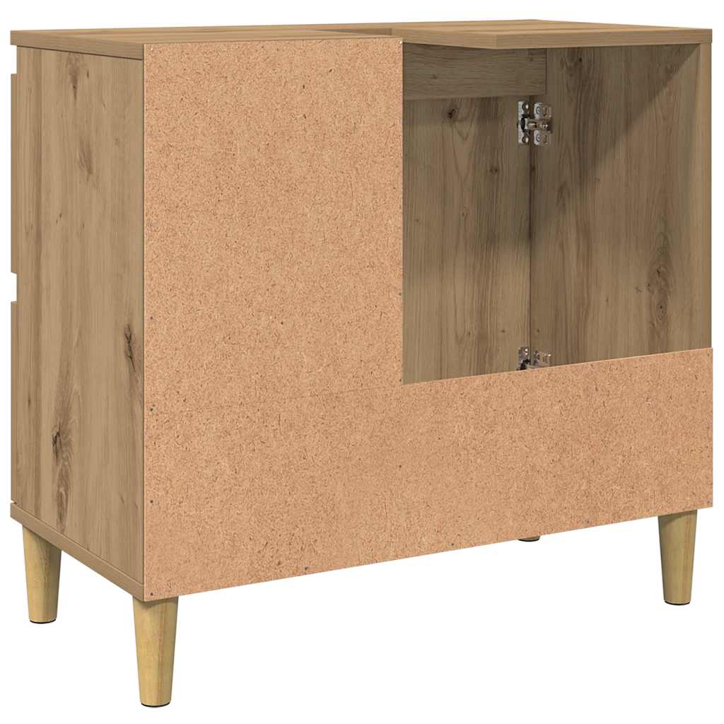 Badschrank Weiß 65x33x60 cm Holzwerkstoff