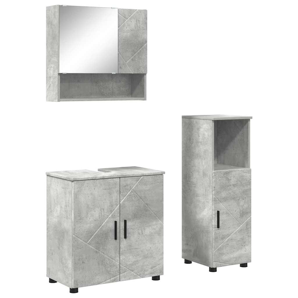 Badezimmermöbel-Set mit Tür 3 pcs Weiß Holzwerkstoff & Metall