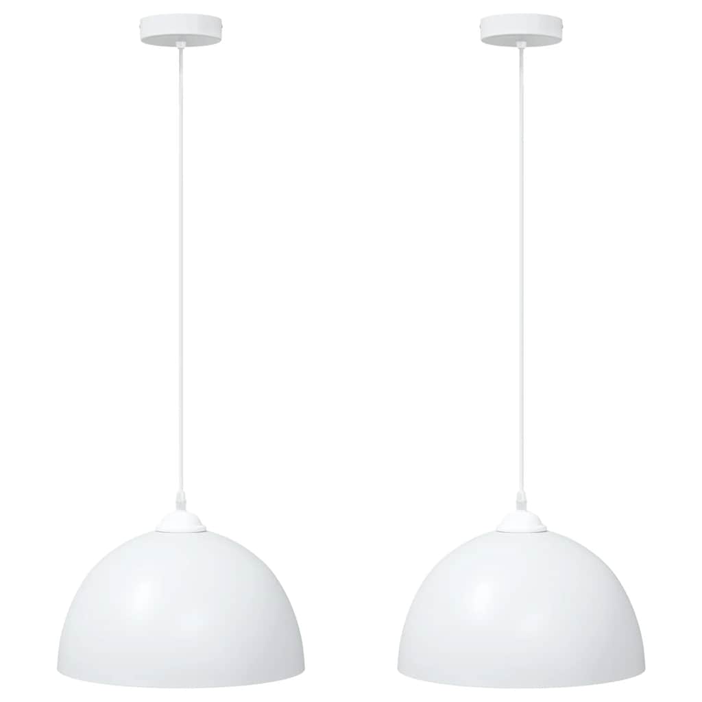 Pendelleuchten 2 Stk. Höhenverstellbar E27 Schwarz Ø30cm Metall