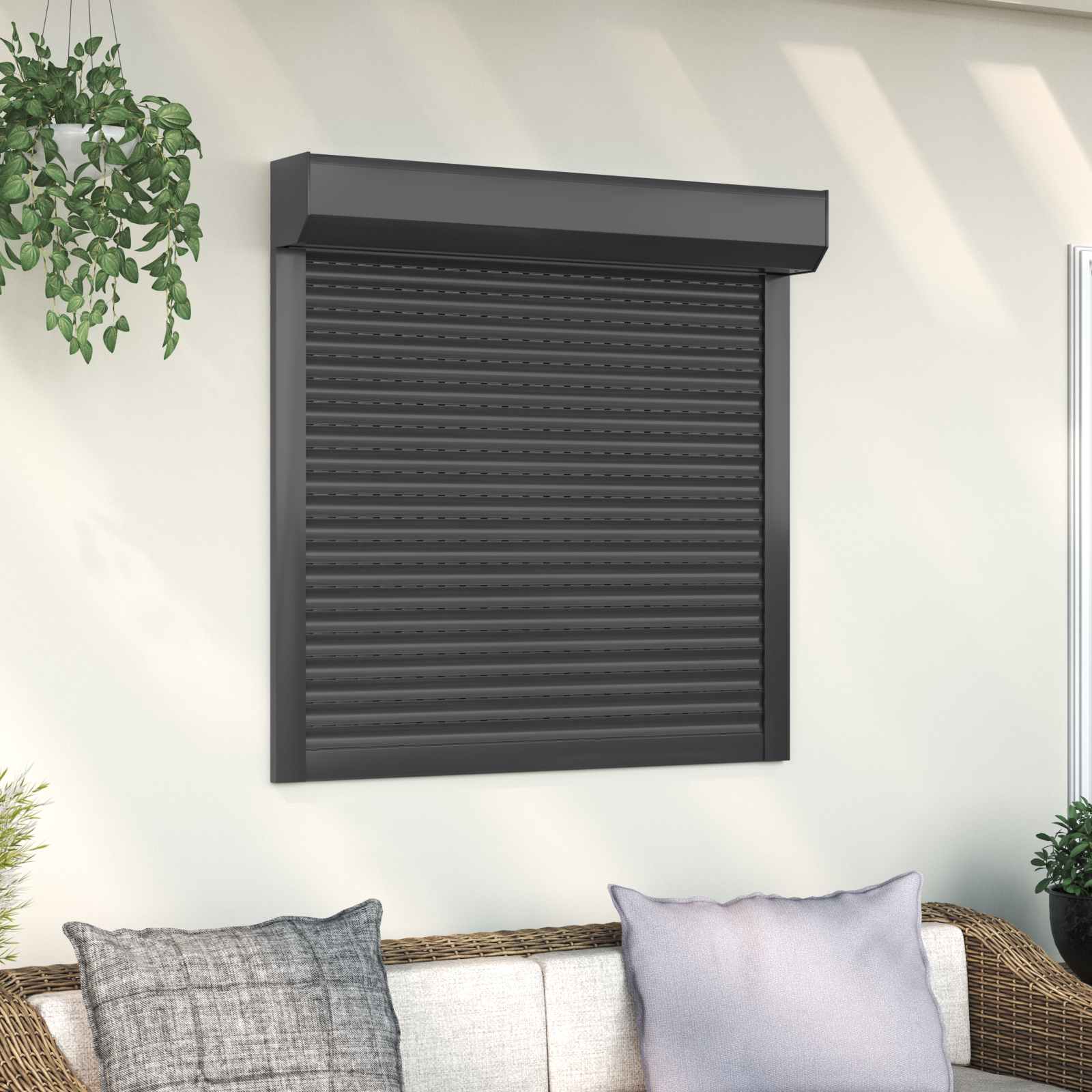 Rollladen Weiß 70 x 100 cm Aluminium und Polyurethan