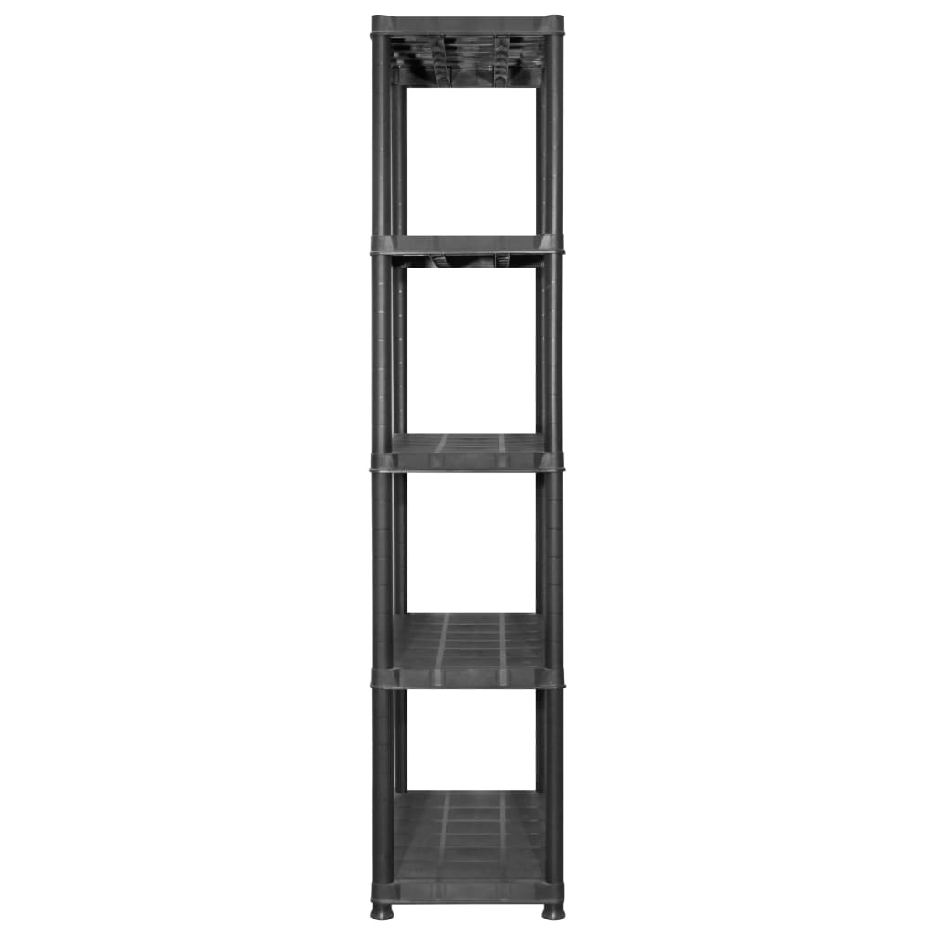 Lagerregal 4-Tier Schwarz 61x30,5x130 cm Kunststoff